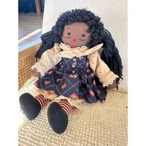 Handmade African American Raggedy Ann Doll Folk Art Baby Toys Baby Dolls Ebony